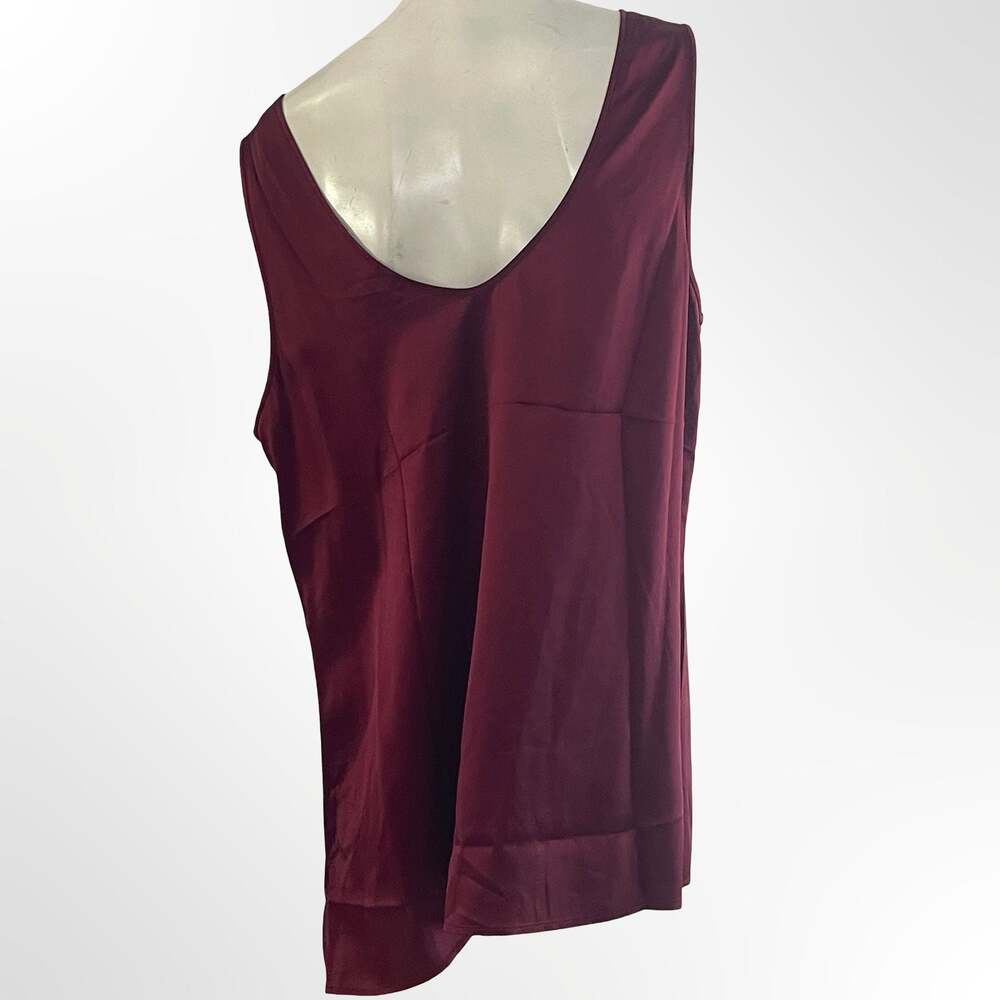 Ravella Fiora 100% Pure Silk Tank Top in Burgundy - Picture 3 of 5